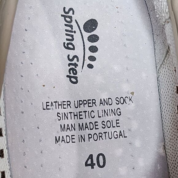 Spring Step Leather Upper Slip On Shoes Cut Out Flats Beige Size 9US 40 Portugal - Picture 5 of 16